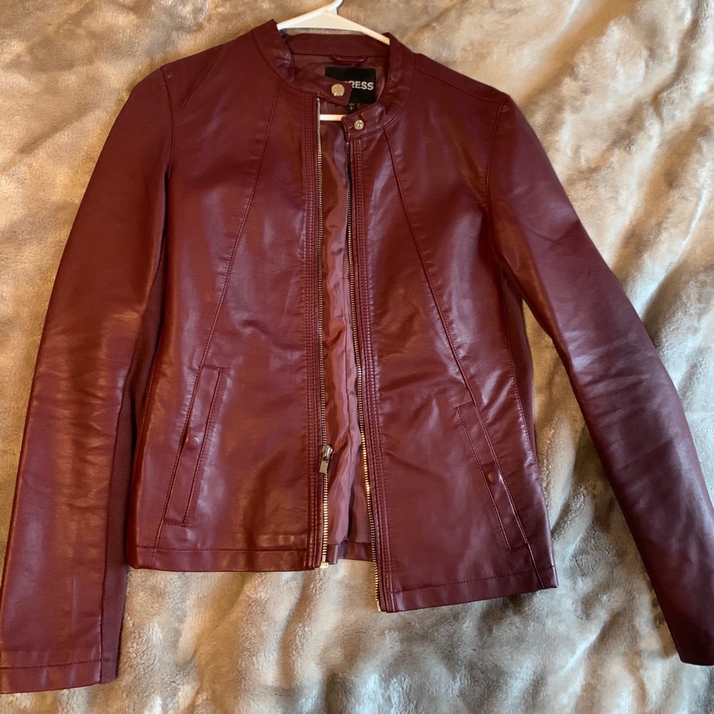 Small Express Burgundy Leather Jacket